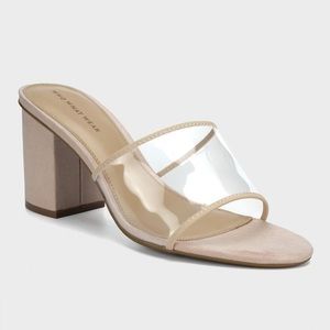 WhoWhatWear Danielle Clear Nude Sandals size 6.5